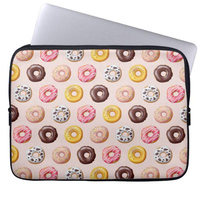 Doughnut Bakery Shop Pattern Laptop Sleeve (Front)