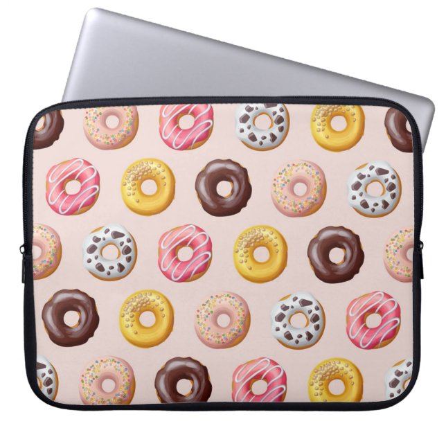Doughnut Bakery Shop Pattern Laptop Sleeve (Front)