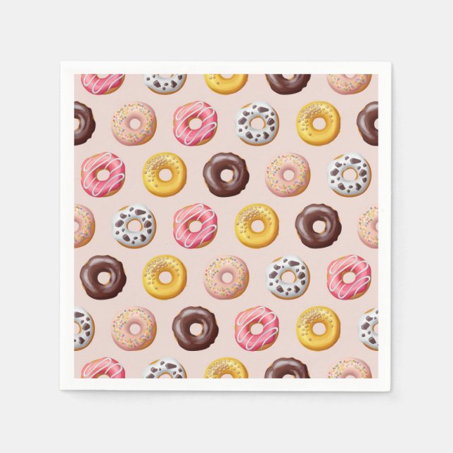 Doughnut Bakery Shop Pattern Napkin (Front)
