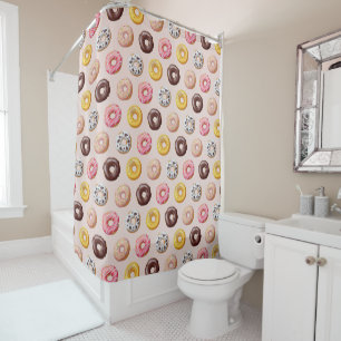 Doughnut Bakery Shop Pattern Shower Curtain