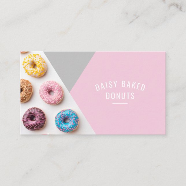 Doughnut Bakery Sweets Chef Desserts Business Card (Front)