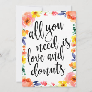 Doughnut bar affordable boho floral wedding sign