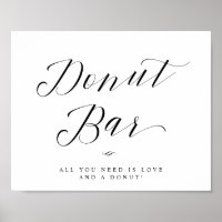 Doughnut Bar Chic Calligraphy Script Wedding Sign