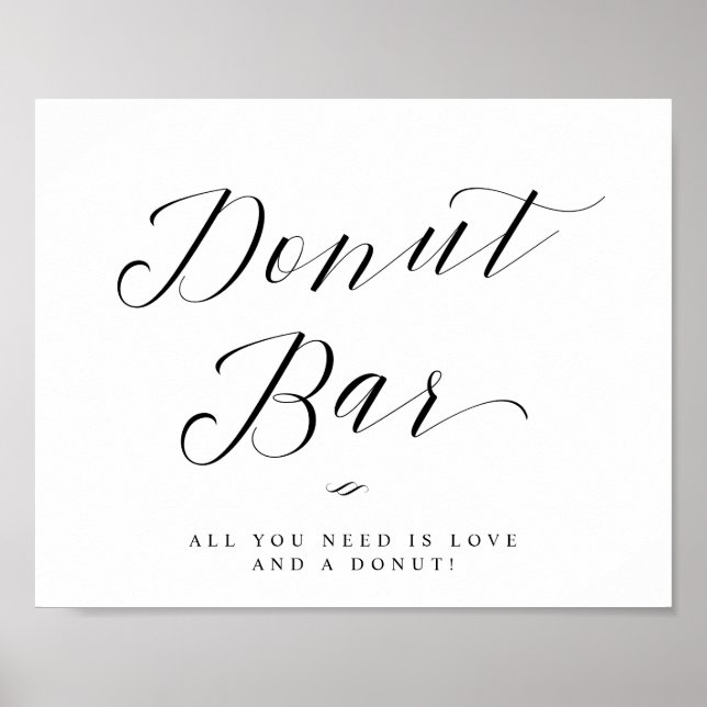 Doughnut Bar Chic Calligraphy Script Wedding Sign (Front)