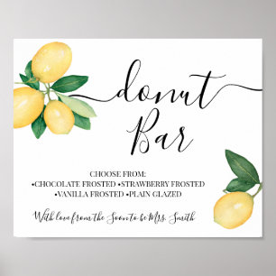 Doughnut Bar Party Bridal Shower Wedding Lemons Si Poster