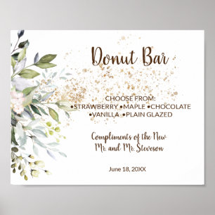 Doughnut Bar Sweets Table Wedding Herbal Sign