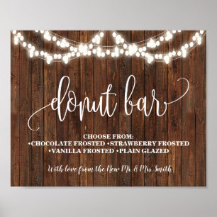 Doughnut Bar Western Bridal Wedding Party Sign