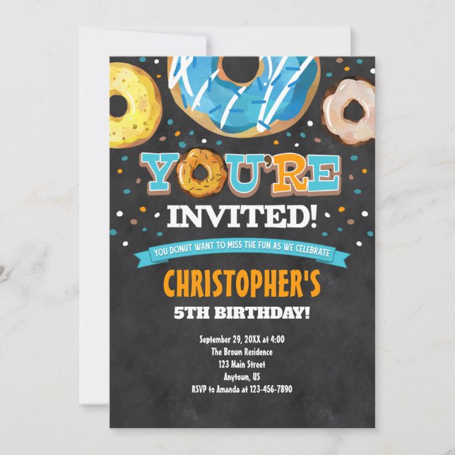 Doughnut Birthday Invitation (Front)