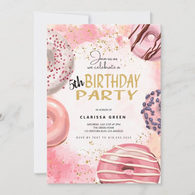 Doughnut Birthday Invitation (Front)