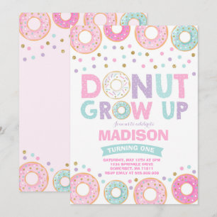 Doughnut Birthday Invitation Doughnut Grow Up Part
