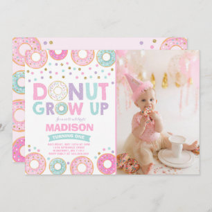 Doughnut Birthday Invitation Doughnut Grow Up Part