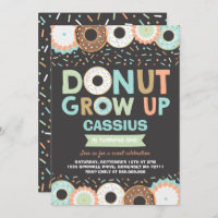 Doughnut Birthday Invitation Doughnut Grow Up Part
