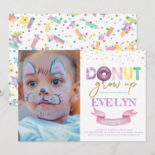 Doughnut Birthday Invitation Doughnut Grow Up Phot