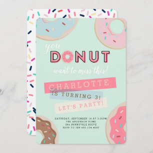 Doughnut Birthday Invitation - Doughnut Miss This