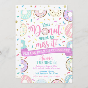 Doughnut Birthday Invitation Doughnut Party