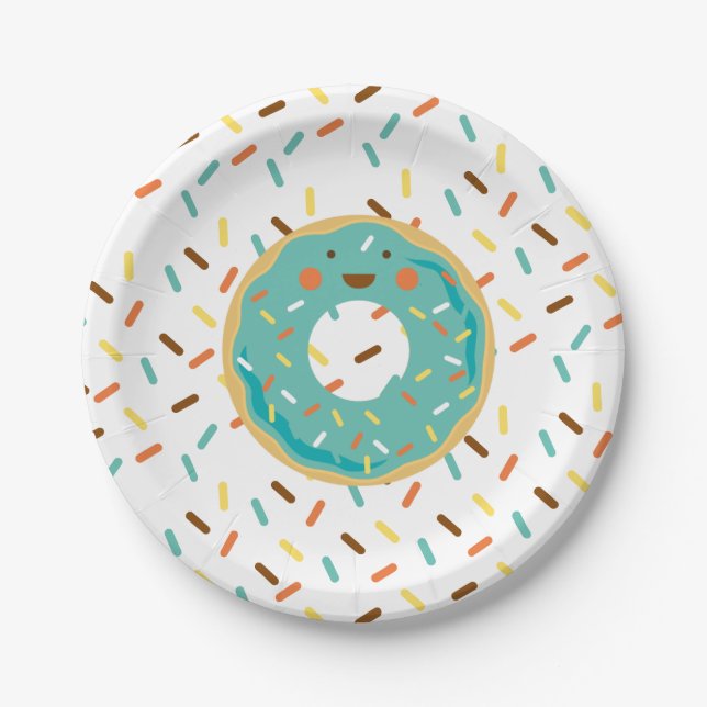 Doughnut Birthday Paper Plates (Front)