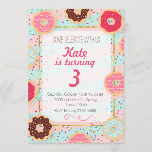 Doughnut Birthday Party Invitation