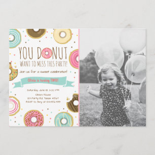 Doughnut Birthday Party Invitation Doughnut want t