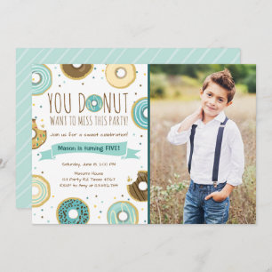 Doughnut Birthday Party Invitation Doughnut Want T