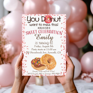 Doughnut Birthday Party Invitation Doughnut Want T