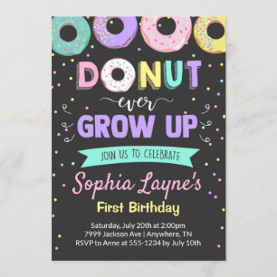 Doughnut Birthday Party Invitations