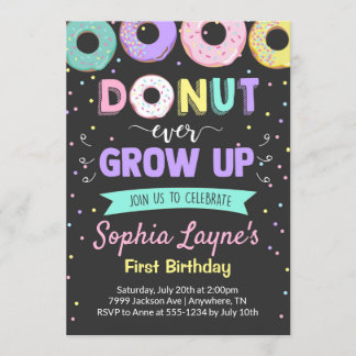 Doughnut Birthday Party Invitations