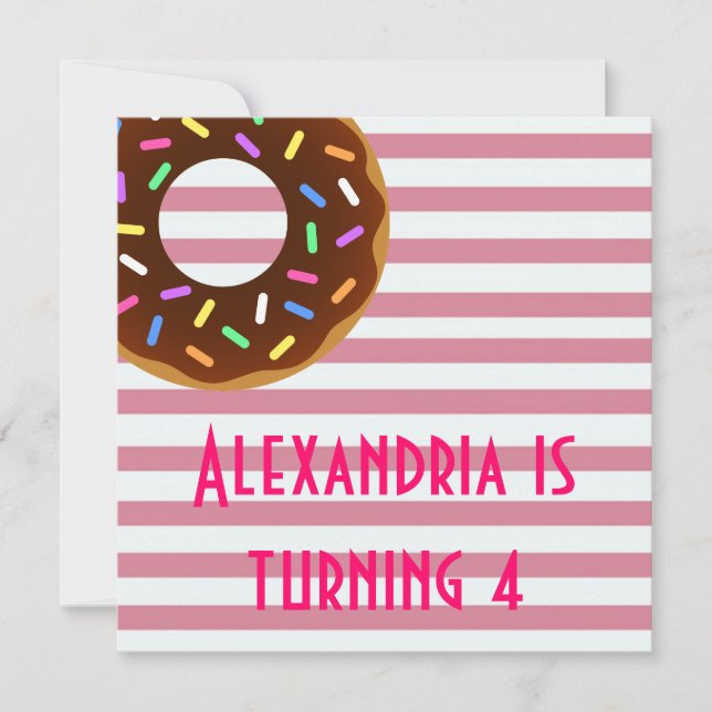 Doughnut Birthday Party Invite (Front)