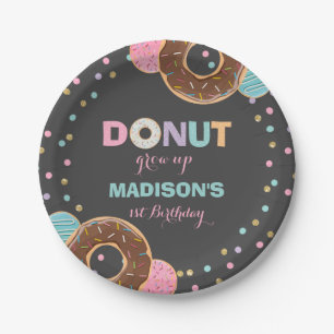 Doughnut Birthday Party Paper Plate 7" Doughnut