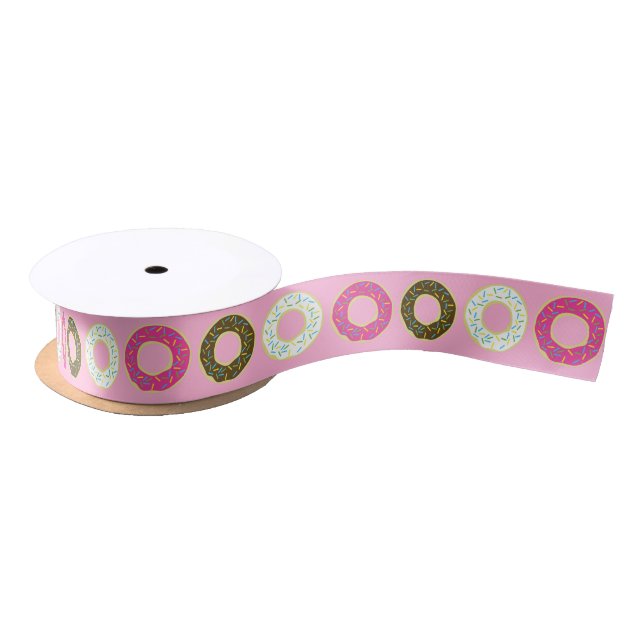 Doughnut Birthday Party Satin Ribbon (Spool)