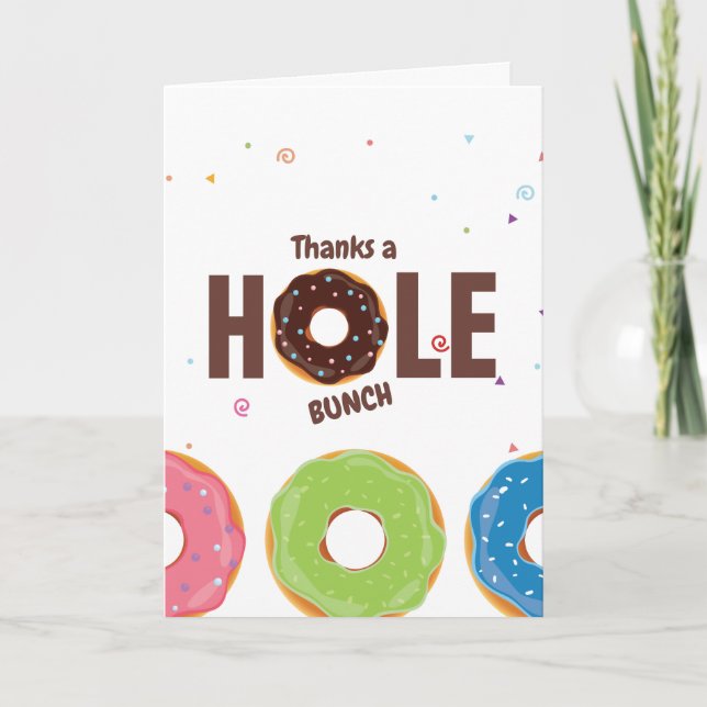 Doughnut Birthday Party Thank You Card (Front)