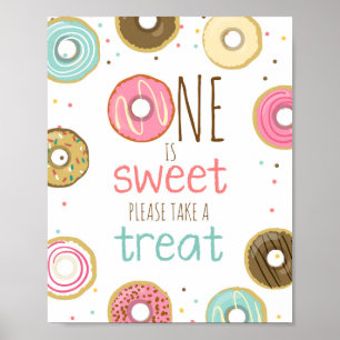 Doughnut Birthday Table Sign Doughnut Take a Treat