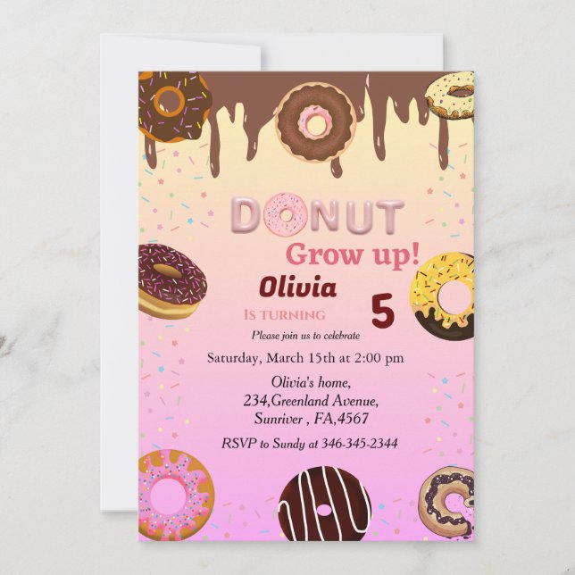 Doughnut birthday, you doughnut want to miss birth invitation (Front)
