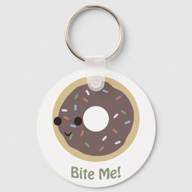 Doughnut Bite Me! Key Ring (Front)
