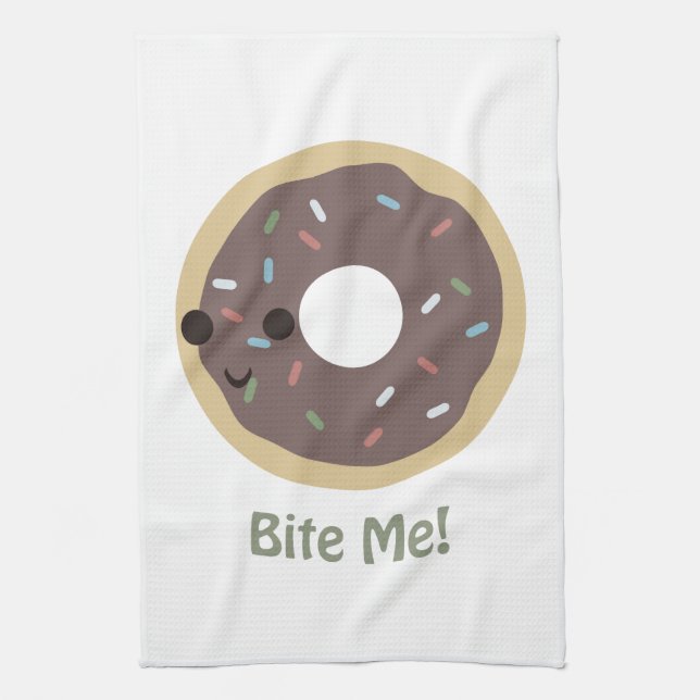 Doughnut Bite Me! Tea Towel (Vertical)