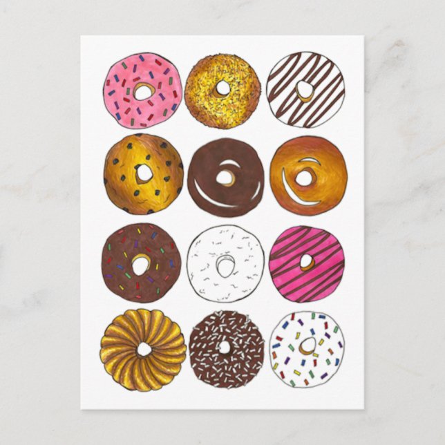 Doughnut Breakfast Brunch Birthday Party Invitatio Invitation Postcard (Front)