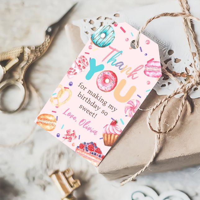 Doughnut Candy Birthday Party Gift Tag (Creator Uploaded)