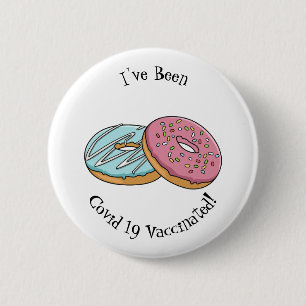 Doughnut cartoon illustration 6 cm round badge