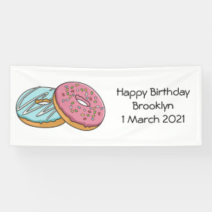 Doughnut cartoon illustration banner
