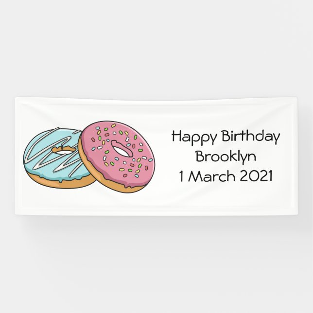 Doughnut cartoon illustration banner (Horizontal)