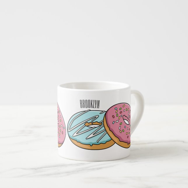 Doughnut cartoon illustration espresso cup (Front Right)