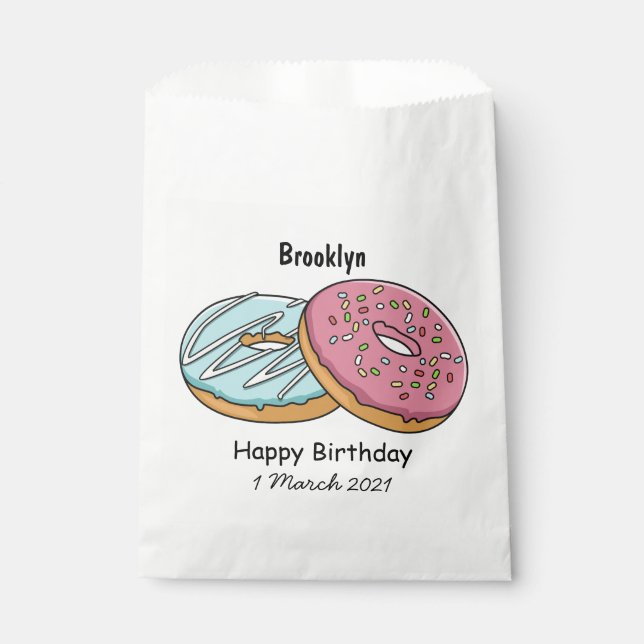 Doughnut cartoon illustration favour bags (Front)