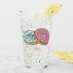 Doughnut cartoon illustration glass
