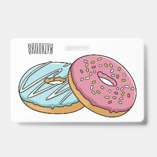 Doughnut cartoon illustration ID badge