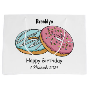 Doughnut cartoon illustration  large gift bag