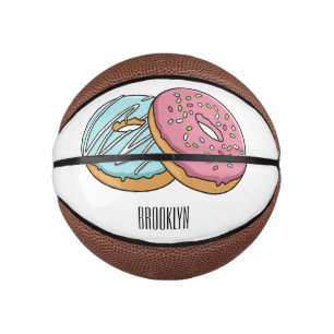 Doughnut cartoon illustration mini basketball