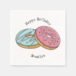Doughnut cartoon illustration napkin