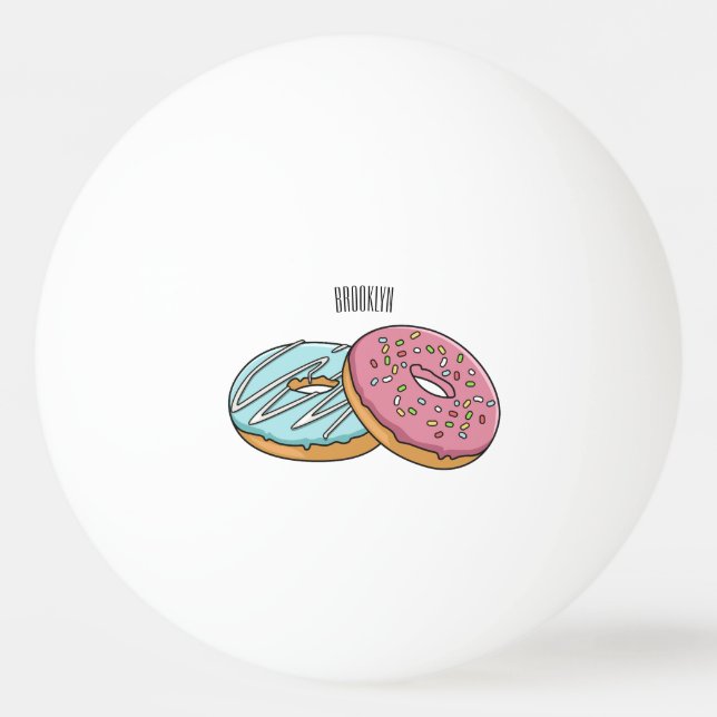 Doughnut cartoon illustration  ping pong ball (Front)