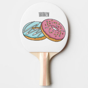 Doughnut cartoon illustration ping pong paddle