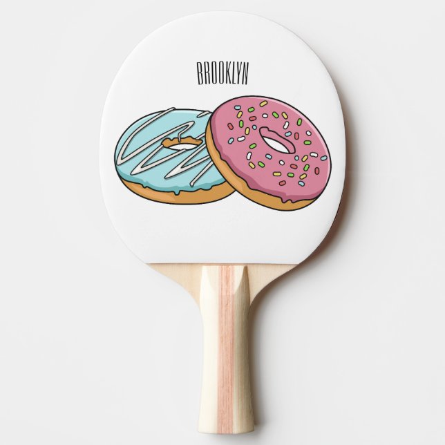 Doughnut cartoon illustration ping pong paddle (Front)