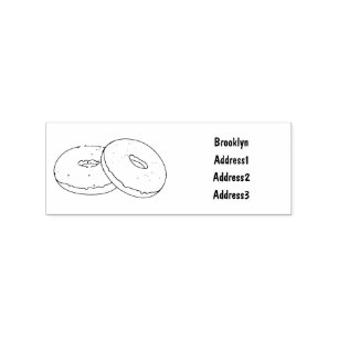 Doughnut cartoon illustration rubber stamp